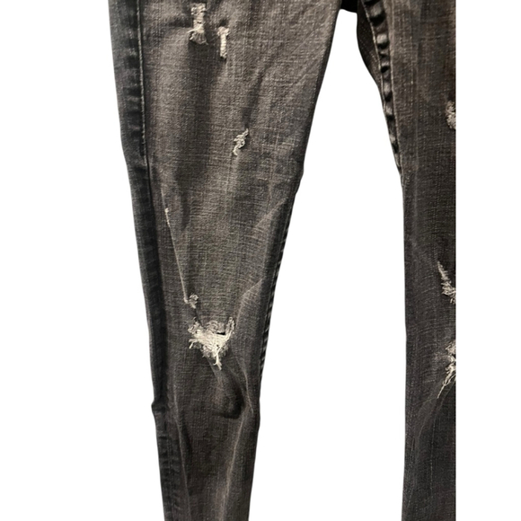 True Religion Distressed Light Black Skinny Jeans Women's Size 28" Flap Pocket - Picture 4 of 8